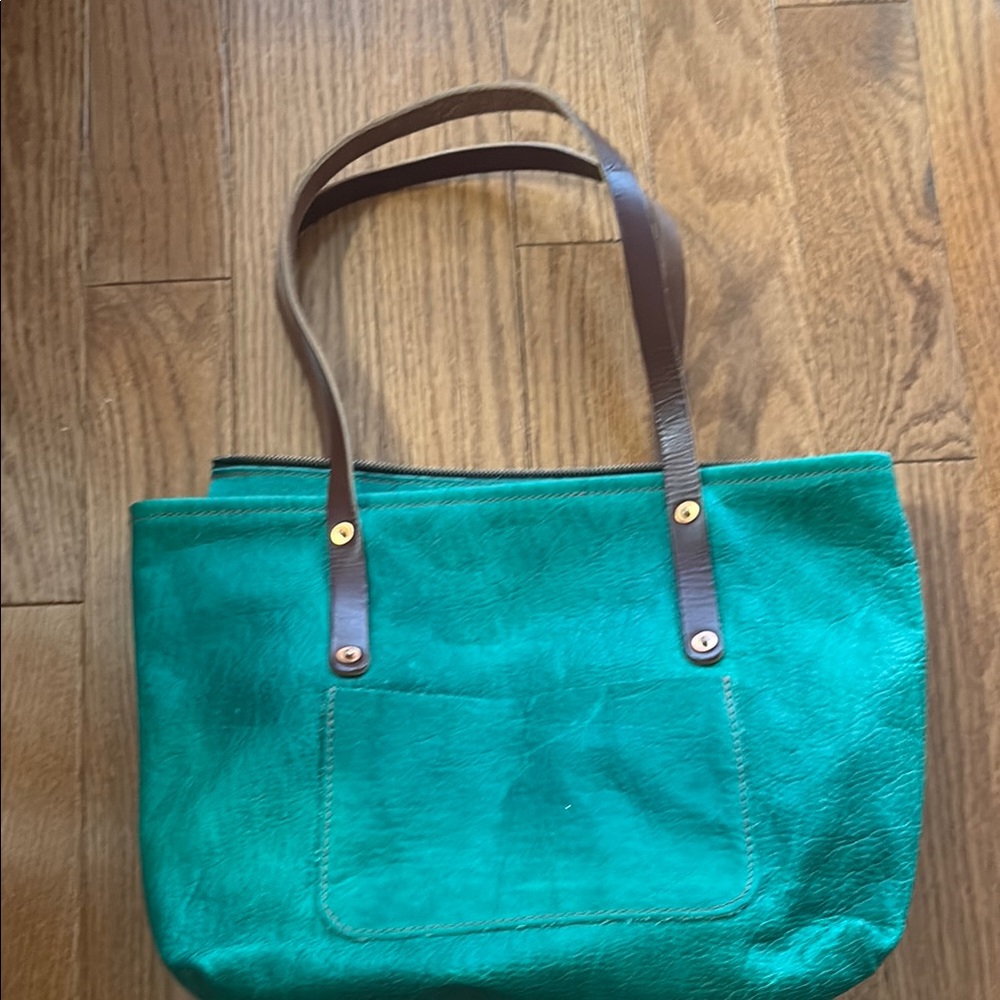 Go Forth Good Large Leather Tote Bag